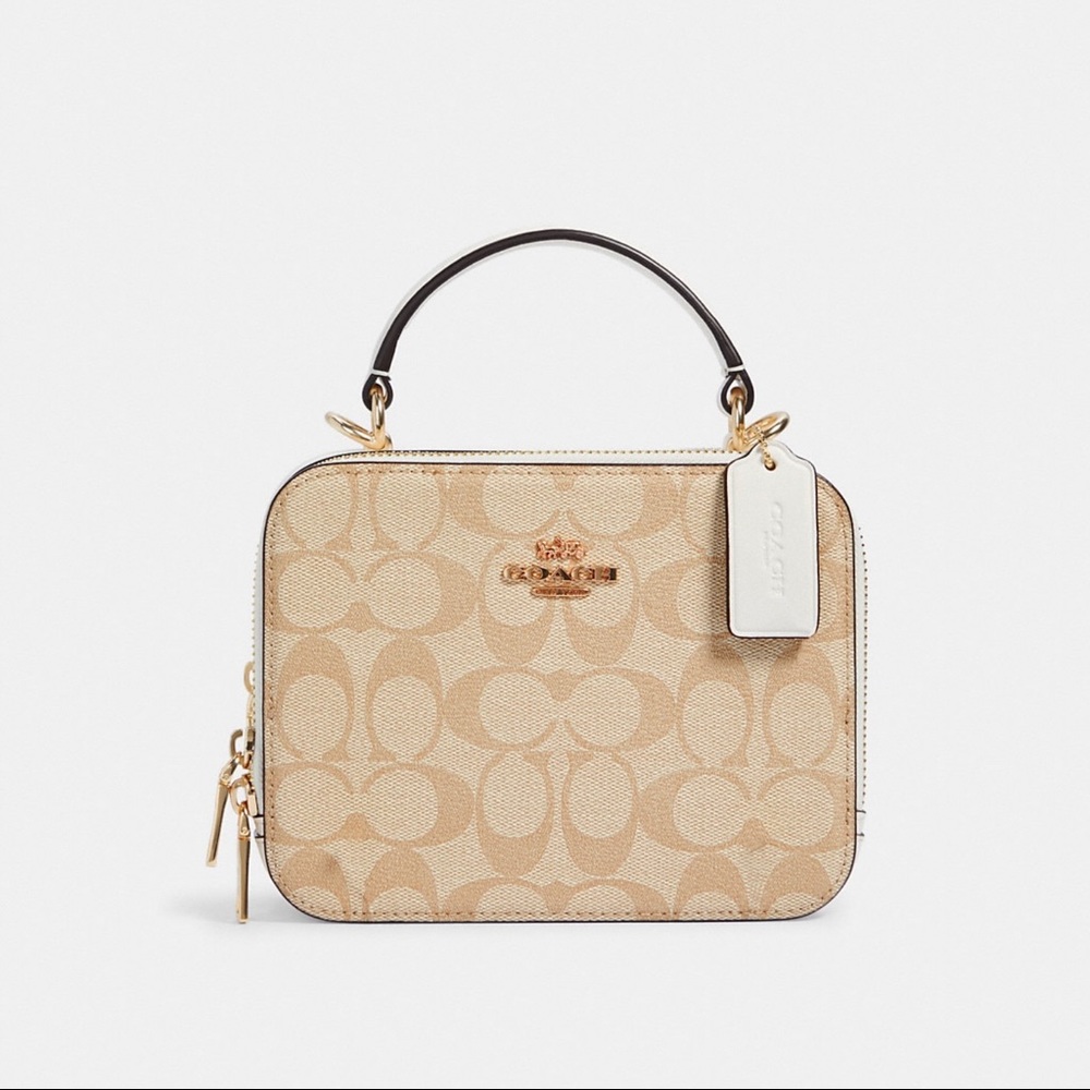 COACH Box Crossbody In Signature Canvas
